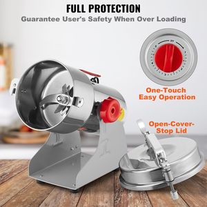Broyeur alimentaire électrique commercial 750g 2000W, pulvérisateur d'épices haute vitesse, machine à poudre en acier inoxydable à vitesse rapide - Product Image 5