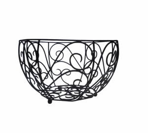 Panier de rangement circulaire en fil métallique, design moderne, organisateur polyvalent, panier à fruits noir pour table, décoration - Product Image 6