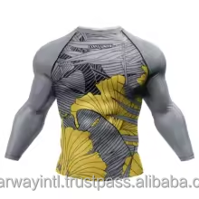 เสื้อยืดแขนสั้นรัดรูปแห้งเร็วสำหรับออกกำลังกายและเพาะกาย ระบายอากาศได้ดี เหมาะสำหรับฤดูร้อน ยี่ห้อ JX Custom Men's Summer Sports Rash Guard - Product Image 4