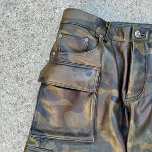 Shorts cargo en cuir véritable noir pour homme, vêtements en cuir écologiques, respirants, séchage rapide, shorts 100% cuir véritable - Product Image 6