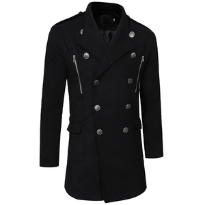 Abrigo de lana marrón de doble botonadura para hombre, talla grande, con cuello vuelto, para invierno. - Product Image 5