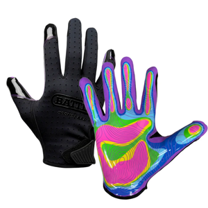 Gants de football américain 7v7 en néoprène et gel de silicone à doigts complets pour receveur, personnalisables, unisexes, durables, antidérapants, avec fermeture auto-agrippante - Product Image 1