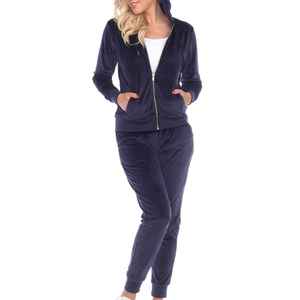 Ensemble de survêtement en velours personnalisé avec logo et design, épais et chaud, de haute qualité pour femmes - Product Image 5
