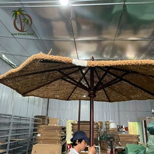 COCO - ECO BRAND Parasol de plage en fibre de coco |   Parasol à structure en bois durable |   Parasol Naturel Résistant aux Intempéries - Product Image 5
