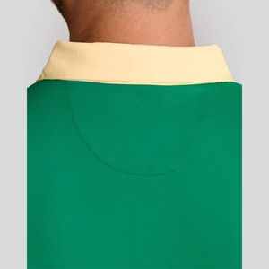 <b>Men's</b> Green And Color Blocked Short Sleeve Polo Shirt Knitted Casual Solid Regular Fit - Product Image 5