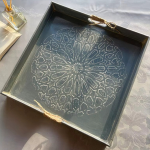 Handmade Storage Serving Enameled Wood Printed Tray Modern Tray Handmade Handicraft Top Quality Enamel Tray By UO INDIA - Product Image 1