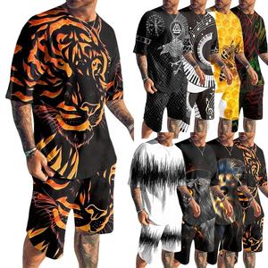 2022 Fashion Imprimé Été Hommes 2 Pièces Ensemble Court Hommes Court Ensemble T Mis en Manches Courtes T Shirts Shorts - Product Image 1
