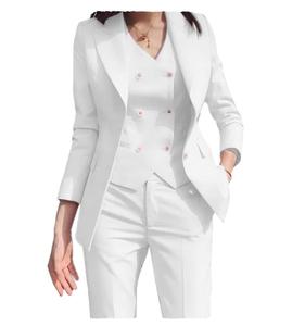 Latest Style Women Double Breasted Blended Polyester Tuxedo Suit Dress <b>Pant</b> Coat Ladies Formal Business Working Blazer Suits - Product Image 6