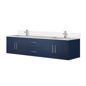 Blu navy 80 pollici. L X 22 Pollici Mobile Bagno Doppio con Top in Marmo Coltivato e Set Rubinetteria per Bagni Piccoli - Product Image 4