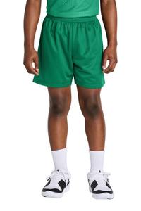 Shorts de basketball en mesh, entrejambe 5 pouces, taille haute unie, taille élastique, séchage rapide et respirant, polyester/coton - Product Image 4