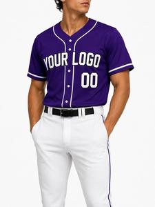 Maillot de baseball personnalisé pour homme, manches courtes, boutons sur le devant, logo blanc, impression 00, évacuation de l'humidité, coupe classique, vêtements pour toutes les saisons - Product Image 4