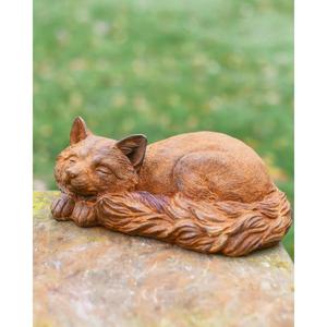 Rust Finish Cast Iron Sleeping Fox <b>Ornament</b> For Garden Decoration Supplies - Product Image 4