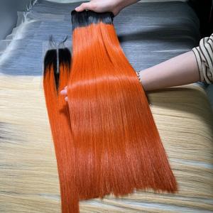 Extensions de cheveux humains naturels noirs soyeux et lisses de haute qualité, bruts, non traités, vietnamiens, en lots à double trame, vente en gros - Product Image 5