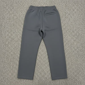 Pantalon de jogging streetwear coupe droite en molleton de coton épais avec logo personnalisé, coupe décontractée, fabricant OEM ODM - Product Image 5