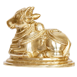 Estatua de Toro Nandi de Metal, Figura Decorativa de Vaca Sagrada Hindú, Decoración Religiosa Tradicional India para el Hogar, Escultura de Mesa - Product Image 6
