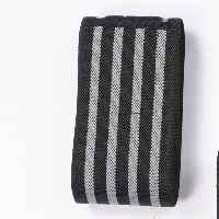 Breathable Knitted <b>Knee</b> <b>Wraps</b> Black and Blue Striped Universal Fit Pull-On Compression Support for Elbow Protection - Product Image 4