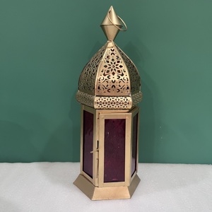 Artisan Design Decorative Iron <b>Lantern</b> with <b>Gold</b> Finish Home Decor Model L641 - Product Image 6