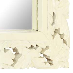 Miroir mural en bois de manguier massif blanc, 43,3 x 19,7 pouces, incrustations décoratives - Product Image 4