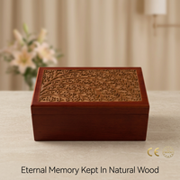 Urna de Madera Premium, Caja Conmemorativa Tradicional Tallada, Contenedor para Cenizas, Estuche de Recuerdo de Madera Natural, Proveedor Mayorista Personalizado
