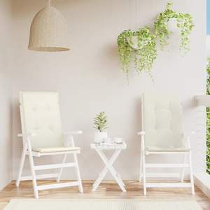 Juego de 2 Cojines para Silla de Respaldo Alto Color Crema Melange, Almohadas Lumbares y Cojines para Asiento - Product Image 3