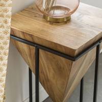 Table d'appoint Vandana Lyra Arista en bois d'acacia et métal