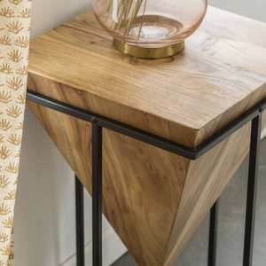 Mesa auxiliar Vandana Lyra Arista de madera de acacia y metal - Product Image 2