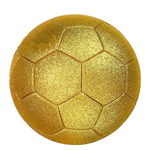 Ballon de football Perfect Bounce Gold Glitter Colour, en cuir PU PVC, officiel, imperméable, pour entraînement, tailles personnalisées. - Product Image 3