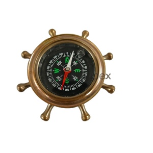 <b>Wooden</b> Ship <b>Wheel</b> Handcrafted Compass Natural Finished <b>Wooden</b> Nautical Ship <b>Wheel</b> Compass Souvenir Promotional Gift Cheap Price - Product Image 1