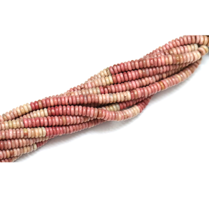 Cuentas redondas planas de rodonita natural con tonalidades |   Cuentas de Piedras Preciosas Rosadas Lisas al por Mayor |   Cadena de 15 pulgadas |   Suministros para la Fabricación de Joyería - Product Image 5