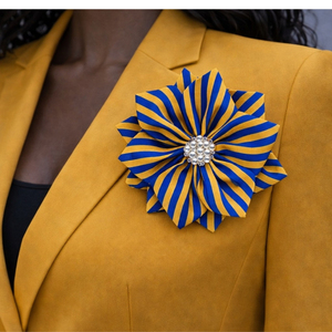 Broche à revers pied-de-poule Sigma Gamma Rho, bleu et or, accessoire de mode, bijou élégant, badge décoratif, personnalisable, vente en gros, OEM - Product Image 2