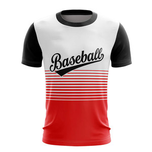 T-shirt de baseball tendance USA à col ras du cou, design personnalisé Fastpitch, pour équipe sportive, en tissu respirant, T-shirts de softball à col rond - Product Image 1