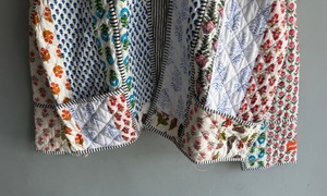 Abrigo acolchado de patchwork para mujer, chaqueta de algodón estampada con frente abierto, estampado floral, ropa exterior informal, regalo para ella - Product Image 3