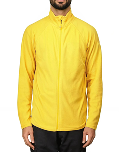เสื้อแจ็คเก็ตผ้าฟลีซสีเหลืองสำหรับผู้ชาย ซิปเต็มตัว คอตั้ง สวมใส่สบายๆ ในฤดูใบไม้ร่วง เสื้อคลุมโพลีเอสเตอร์ - Product Image 1