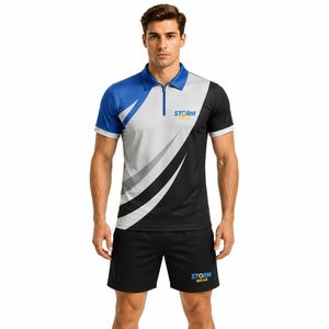 Ensemble de tenue de tennis pour hommes de qualité supérieure, 100% polyester, vêtements de sport, design personnalisé, caractéristiques haute performance, tenue de tennis quatre directions - Product Image 5