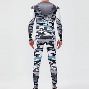 Wholesale Customized Size Quick Dry Breathable Lightweight Printed Winter Fitness Compression Sets Unisex Solid Pattern 2 Piece - Product Image 3