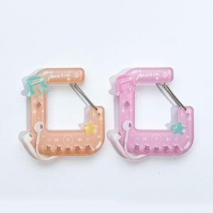 Spot Cute Acrylic Music Player Keychain Rectangle Shape Cartoon Pattern Lightweight Souvenir Plastic <b>Key</b> <b>Chain</b> - Product Image 2