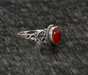Carnelian Gemstone Midi <b>Ring</b> 925 Silver Handmade <b>Statement</b> <b>Ring</b> for Women handmade Birthday Anniversary Gift <b>Ring</b> For Her - Product Image 3