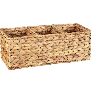 Panier de rangement rectangulaire en jacinthe tressée à la main ISLA, 3 sections, pour salle de bain, cuisine, garde-manger, maison, hôtel, vente en gros - Product Image 4