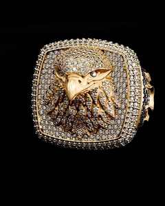 Custom <b>Name</b> Moissanite <b>Ring</b> Gold Color Pave Diamond Band Championship Style Jewelry Gift - Product Image 3