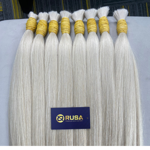 Cheveux humains vierges vietnamiens de qualité supérieure, en vrac, provenant d'un seul donneur, cuticules alignées, super double drawn, pour extensions capillaires professionnelles. - Product Image 5