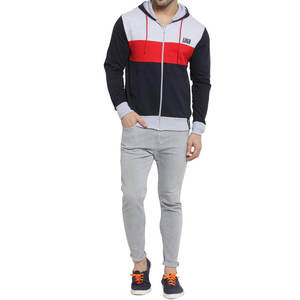 เสื้อฮู้ดดี้ผู้ชายดีไซน์คุณภาพสูง ปี 2026 แบบ Color Block ขอบแขนเสื้อแบบริบ พร้อมเชือกปรับได้ เนื้อผ้านุ่มสบายสำหรับฤดูหนาว - Product Image 4