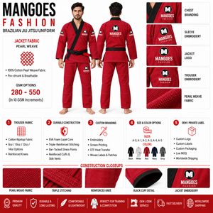 Uniforme de Entrenamiento de Jiu Jitsu Brasileño IBJJF, Modelo Mangoes Fashion Preshrunk Gold Weave, Pantalones Ligeros de Algodón Ripstop para Gimnasio - Product Image 6