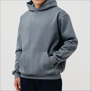 Sudadera con Capucha Extra Grande para Hombre, Verde Sólido, Felpa de Algodón, Informal, con Bolsillos, para Otoño, Corte Regular - Product Image 2
