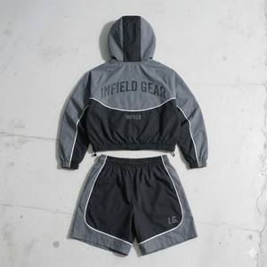 Conjunto corto personalizado para hombre, chaqueta cortavientos de nailon con capucha, ropa urbana transpirable con LOGO personalizado para primavera. - Product Image 2