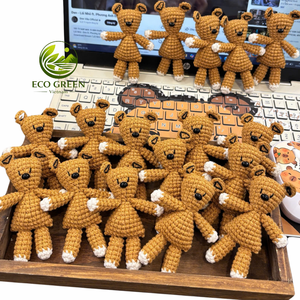 Cute Handmade Crochet Animal Bag Charm <b>Plush</b> Keychain Soft Yarn Pendant for Girls Women and Kids - Product Image 1