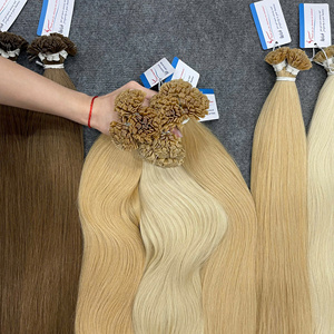 2026 Hot Product Colorful Silky Straight Flat Tip Hair Extensions <b>Russian</b> Hair Bulk For Keratin Flat Tip Hair Use at Hair Salon - Product Image 2