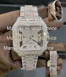 Montre pour homme de luxe en acier inoxydable et diamant moissanite taille carrée, style hip-hop, résistante à l'eau 10 bars, cadeau d'anniversaire - Product Image 4