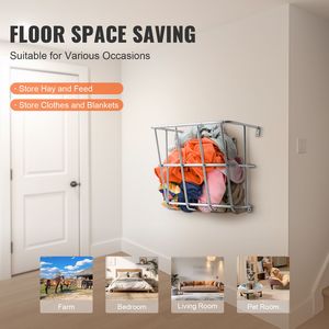 Comedero de Heno para Ganado de Acero Resistente, 18.5 Galones de Capacidad, 24.4 Pulgadas de Largo, Comedero de Heno para Caballos y Cabras Montado en la Pared, Comederos para Animales - Product Image 3