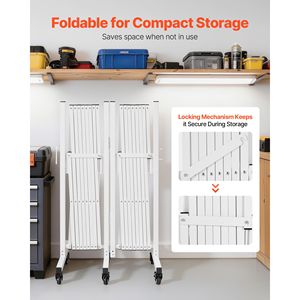 Barriera di Sicurezza Espandibile da 18 Piedi con Ruote Girevoli e Sistema di Bloccaggio - Doppia Barriera Espandibile - Product Image 6