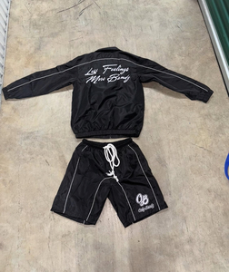 Ensemble de survêtement léger pour homme, été, 100% polyester respirant, broderie, streetwear, logo OEM - Product Image 3